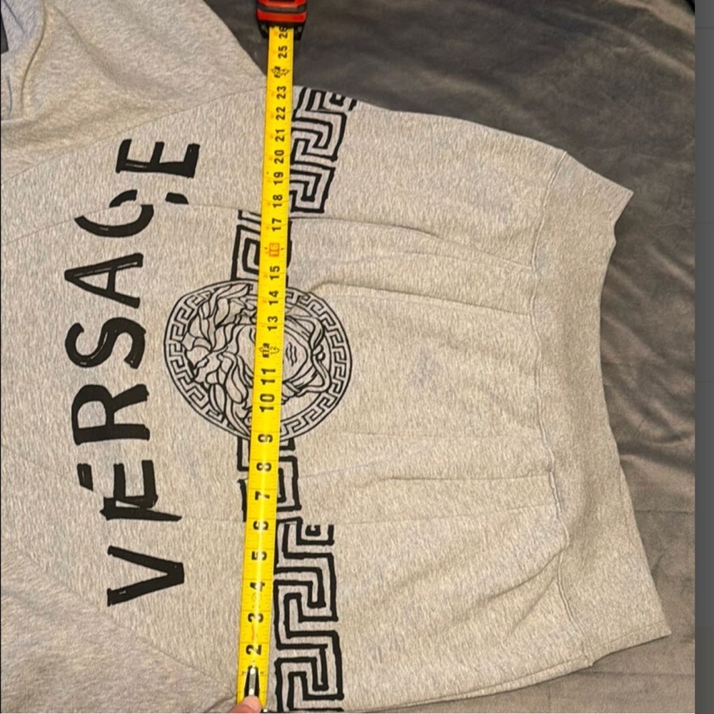Versace Gray Crewneck Sweater with Greek Key Pattern - Picture 7 of 8